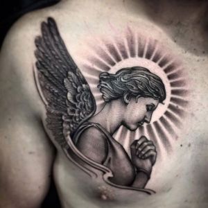 tatuaje religioso de angel