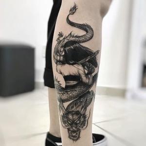 tatoo de dragon y mujer