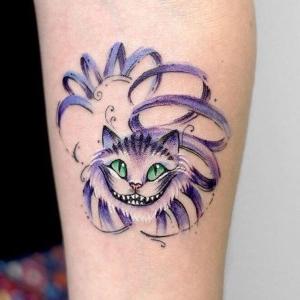 tatuaje de gato a color