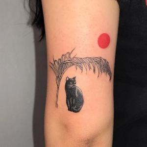 tatuaje de gato negro