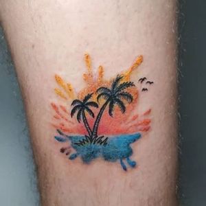 tatuaje de palmeras para hombre