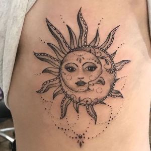 tatuajes de sol y luna para chicas