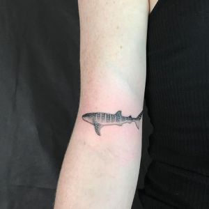 mini tatuaje de tiburon